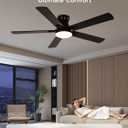 Ceiling Fans with Lights 52 inch,Flush Mount Low Profile,Smart Remote & App,RGB LED,Dimmable 3CCT,6-Speed Reversible,Sleek Ceiling Fan for Bedroom Living Room Apartment Nursery,Black