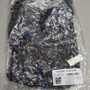 Amazon Essentials Women's Cap Sleeve Boat-Neck Faux Wrap Dress (Medium, Black Ditsy Floral)