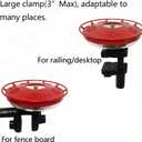 Hummingbird Feeder Railing Mount or Hanging for Deck/Porch/Balcony 14oz Nectar Feeding Bowl with 5 Ports & 3" Clamp and Metal Hook