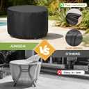 Round Patio Bar Height Table and Chair Cover 90 Inch, Outdoor Round Tall High Patio Table Cover for Patio Rounds Furniture, Patio Set Covers Waterproof Outdoor - 90 X 43 Inch, Black