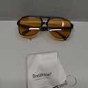 Breaksun Retro Aviator Sunglasses for Women Men Trendy Classic 70s Square Aviator Sun Glasses Vintage Shades (A3 Black/Orange)