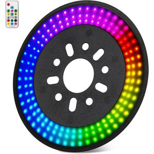 RGB Spare Tire Brake LED Light for Jeep Wrangler 2007-2018 JK JKU & 2018+ JL JLU, RGB Running Light + Red 3rd Third Brake Light LED Wheel Light High Mount Rear Tail Stop Light Accessories