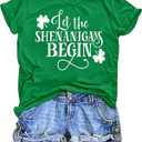 St Patricks Day Shirt Women Lucky Spirits Shirts Lucky Shamrock Graphic Tee Shenanigans Short Sleeve Tops