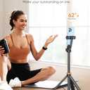 EUCOS 62" Phone Tripod, Tripod for iPhone & Selfie Stick Tripod with Remote, Extendable Phone Tripod Stand & Travel Tripod, Solidest Cell Phone Tripod Compatible with iPhone/Android (Inferno Mix Carbon Black)