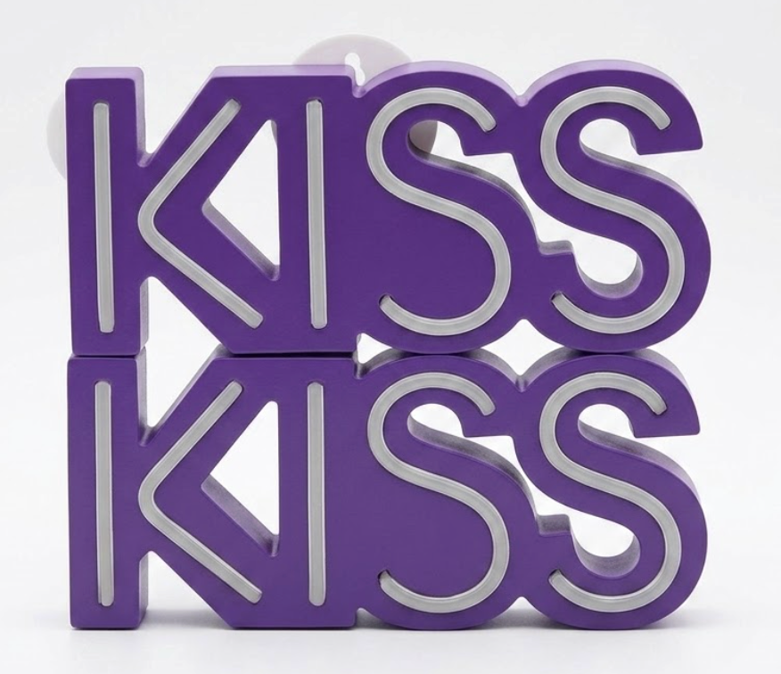Kiss LED Neon Sign for Wall Decor USB Powered Dimmable LED Lights Signs
 2pcs