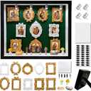 DIY Mini Frames Silhouette Box, Shadow Box Frame Kit with Gold Mini Frames and Figurines, Celebrate Your Unique Memories, for Anniversary, Wedding, Birthday, Valentine's Day & Home Decor