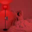 Floor Lamp with Red Light - 670nm Red Night Light for Sleep, 3CCT LED Standing Lamp with Remote, Dimmable Modern Floor Light with Timer and Memory, Sturdy Iron Base, Linen Shade, for Bedroom