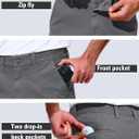 Mens Golf Shorts with 4 Pockets Cargo Hiking Work Dress Short Stretch Casual Fishing 10" (Gray)