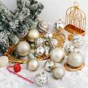 XmasExp Christmas Ball Ornaments (1.57", Champagne Gold) 24ct Christmas Ball Ornaments Shatterproof Xmas Tree Hanging Balls Decorations Perfect for Holiday Wedding Christmas Decor