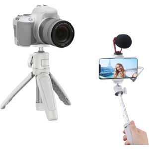 MT-08 White Mini Tripod for Camera,1/4" Mount Universal Portable Camera Tripod Compatible with DJI OSMO Pocket 3/Pocket 4/OSMO 360/Insta360x5/iPhone/Sony/Xtra,Extendable Handheld Video Shooting Stand