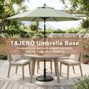 T&Jero 29 lb Round Heavy Duty Patio Market Table Umbrella Base Stand Weight Pre-Filled for Outdoor, Black