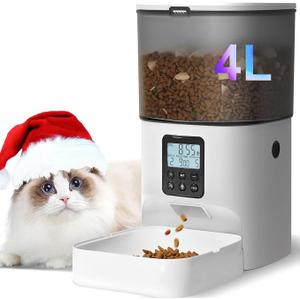 ANDOLL HOME Automatic Cat Feeder,4L Timed Cat＆Dog Dry Food Dispenser
Easy to Setup and Clean,Sealed Ring,10s Voice Recorder,8 Meals daily,Precise Portion,Dual Power Supply,Power-off Memory