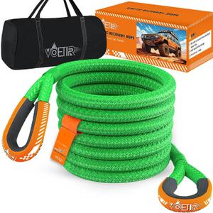 1-1/8'' x 20ft Kinetic Recovery Rope, 40980lbs Tow Strap Heavy Duty Offroad Recovery Kit, Towing Strap for Trucks, Jeep, Vehicle, UTV, ATV, SUV (Silver)