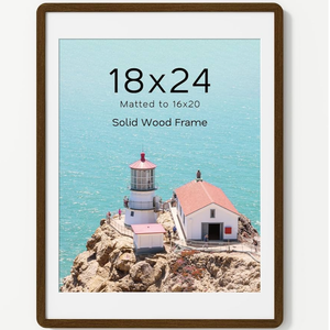 Acovy 18x24 Wood Poster Frame, 18 x 24 Picture Frame with Mat for 16x20 or 18 x 24 without Mat, 18"x24" Rustic Wooden Frame with HD Plexiglass, 18 by 24 Photo Frame for Wall or Tabletop Display, 3 Pack