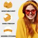 8 Pack Elastic Knotted Headbands for Women - Non-Slip Boho Criss Cross Hair Bands | Solid Twisted Wrap for Yoga, Sports & Daily | Stretchy Cloth Headbands for Women & Girls, One Size