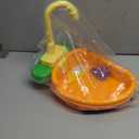 Parrot Bath Shower, Bird Bath for Cage, Automatic Bird Bathtub Pet Bath Pool with Faucet, Bird Fountain Swimming Pool Toy Bath Shower Water Dispenser for Ferret, Love Bird, Goldfinch (Orange)