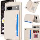 iCoverCase Compatible with Google Pixel 7a Case with Card Holder, Wallet Phone Case for Women Men [RFID Blocking] PU Leather Protective Wallet Case for Pixel 7a (Beige)