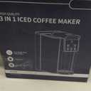 Hot & Iced Coffee Maker with Bold Setting, Single Serve Coffee Maker for K Cup and Grounds, 6-14 Oz Brew Sizes, 50 Oz Removable Water Tank, One Cup Coffee Machine with Reusable Filter, Grey