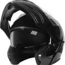 DOT Approved Full Face Modular Flip-Up Dual Visor Motorcycle Helmet for Men Women, Lightweight ABS Shell & Ventilated, Street Bike ATV (Small, Black)