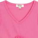 Speechless Girls' Sleeveless Waffle Knit V-Neck Top (Pink, XS)
