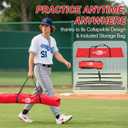 MONOJOY 7x7ft Baseball Practice Net for Hitting & Pitching,Training Net with Big Strike Zone or Batting Tee & 9-Pocket Target, Heavy-Duty Softball Net with Carry Bag for Backyard, Indoor Outdoor Use