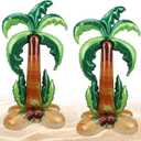 Palm Tree Balloon, Inflatable Palm Tree Decor, Blow Up Palm Tree for Tropical Party, Two Large 59 x 31 Inches Palm Tree Balloons, Durable Foil Material for Indoor Outdoor Use