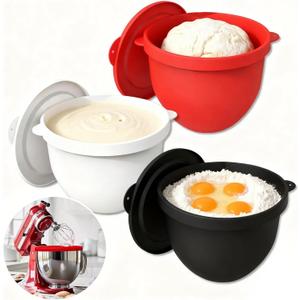 Silicone Liners for KitchenAid Tilt-Head 5QT Stand Mixers, 3 Colors Silicone Bowl Liners with Lids, Kitchen Aid Accessories and Attachments for Baking and Cooking, No Need for Replacement Bowls (3PCS)