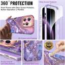 SHEDEER for iPhone 16 Pro Case with Glitter Camera Protector + Screen Protector, 360 Degree Drop Protection, Chic Anti-Yellowing Stylish Design, Shockproof Phone Case for 16 Pro 6.3'', Violet