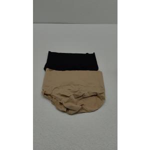 Wealurre Women's Comfort Cotton High Waist Underwear Breathable Soft Tummy Control Bikini Panties Plus Size Beige & Black, L