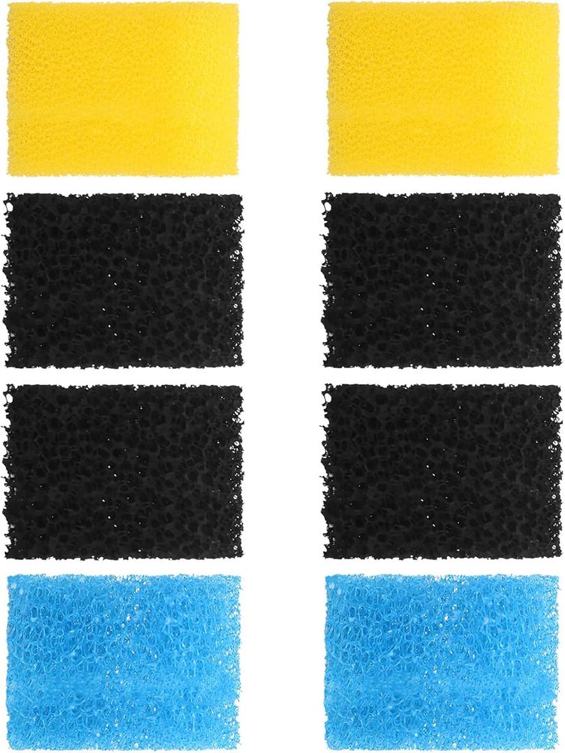 AquaMiracle Aquarium Filter Replacement Sponge, Fish Tank Filter Replacement Parts, Including 2 x Coarse Sponge, 2 x Fine Sponge & 4 x Carbonized Sponge (for Model: QF088/QF188/QF288)