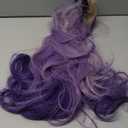 MX angel Long Black Roots Two Tone Purple Hand Tied Synthetic Wig Lace Front Heat Resistant Fiber Hair