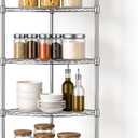 6-Tier Metal Corner Shelf Wire Shelving Unit - 600lbs Capacity, Adjustable, with Leveling Feet & Shelf Liners - Ideal for Garage, Kitchen - 20" L x 20" D x 72" H - Quarter Round-Shape, 20x20x72 Inch