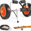 VEVOR Kayak Cart, 200 lbs Load Capacity, Foldable Kayak Trolley with 10-inch Solid Rubber Tires & 1 Ratchet Strap, Paddle Board Trolley for Carrying Kayaks, Canoes, Paddleboards, Float Mats, Jon Boats