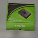 LiNKFOR 2 Ports 3.5mm Stereo Audio Selector Box with 3.5mm Audio Cable Support 1 in 2 Out / 2 in 1 Out, Mute Button Compatible with PC, CD Player, Laptop, Headphone, Plug & Play