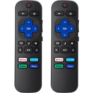 (Pack of 2) Replacement Remote Control Compatible for Roku TV,for TCL Roku/for Hisense Roku/for Onn Roku(Not for Roku Stick,Box and Players)