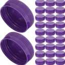 STOBAZA Reusable Plastic Bottle Caps 1.53 Inch 100 Pack for Diy Crafts Kids Educational Development Durable Bottle Lids (Purple)