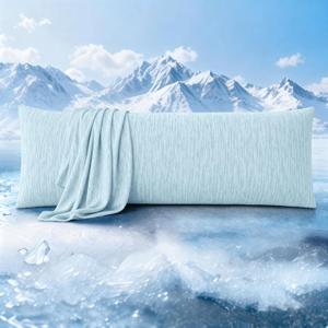 ZonLi Cooling Body Pillowcase for Hot Sleepers, Breathable Body Pillow Cover, Double-Sided Cooling Fabric, Soft Silky Touch, Ideal for Night Sweats, 20 x 54 Inch, Blue