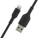 Belkin BoostCharge Braided Lightning Cable - 3.3ft/1M - MFi Certified Apple iPhone Charger USB to Lightning Cable - iPhone Cable - iPhone Charger Cord - Apple Phone Charger - Black