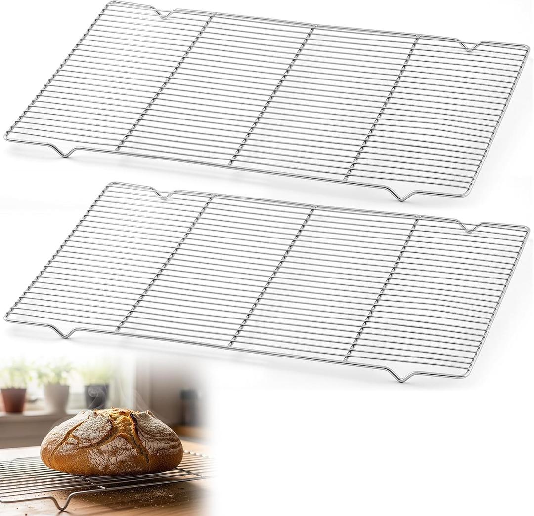 Lounsweer 2 Pcs Cooling Racks, 24L x 16W x 1H Stainless Steel Wire Rack
