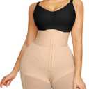 SHAPELLX High Waisted Body Shaper Shorts Shapewear for Women Tummy Control Thigh Slimming Slip Shorts Butt Lifting Shapewear (Large, A1-beige-hook & Eye Closure)