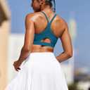 RUNNING GIRL Sports Bra for Women,Y Back Molded Cup Medium Impact Sports Bras with Sewn in Pads (X-Large, Deep Blue)