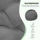 Waterproof Lounge Chair Cushion Set of 2, Outdoor Fade Resistant Chaise Lounger Replacement Cushions with 6 Ties, Thickened Memory Foam Pool Lounge Chair Cushions, 76 x 22 x 4.7 Inches, Gray