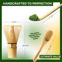 BambooWorx Matcha Whisk Set - (Chasen), Traditional Scoop (Chashaku), Tea Spoon. The Perfect Sets to Prepare a Traditional Cup of Japanese Tea, Handmade from 100% Natural Bamboo