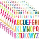 416 Pieces 8 Sheets 2 Inch 4 Inch Letter Stickers Large Self Adhesive Letters Stick on Vinyl Alphabet Sticker for Back to School Supplies Poster Board Craft Decoration(Colorful,Retro)
