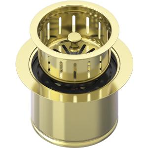 BOTEMY Extended Garbage Disposal Flange Basket Strainer Stopper, Deep 304 Stainless Steel Kitchen Sink Flange Stopper for 3-1/2 Inch Standard Sink Drain Hole, Gold Deep Sink Disposal Strainer