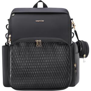 Stylish Baby Diaper Bag, Baby Bag with Changing Pad, Pacifier Case& Stroller Straps, Large Diaper Backpack Boy Girl, Water Resistant Travel Diaper Backpack for Mom Dad