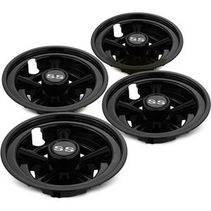 Golf Cart Accessories Wheel Covers Hub Caps for Yamaha/Club CAR/EZ-GO Par Car 8" (Set of 4) (Black)