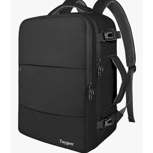 Taygeer Travel Laptop Backpack for Men Women, Airplane Approved Travel Backpack Suitcase with Usb Charging Port, Lightweight College 35l Luggage Bag 15.6inch Laptop Mochila Gifts for Business,Black
