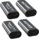AGVEE 4 Pack USB-C Female to Female Bidirectional Adapter, PD 100W USB 3.2 Gen 2, Type-C USBC 10G Data Coupler Extender Extension Converter Connector, Gray