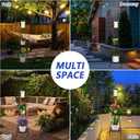 TOOTOO STAR 2 Pack Solar Outdoor Lights, 48" High Solar Floor Lamp, with Plant Holder for Garden Patio Deck Porch Outdoor Decoration (48''- Double layers)